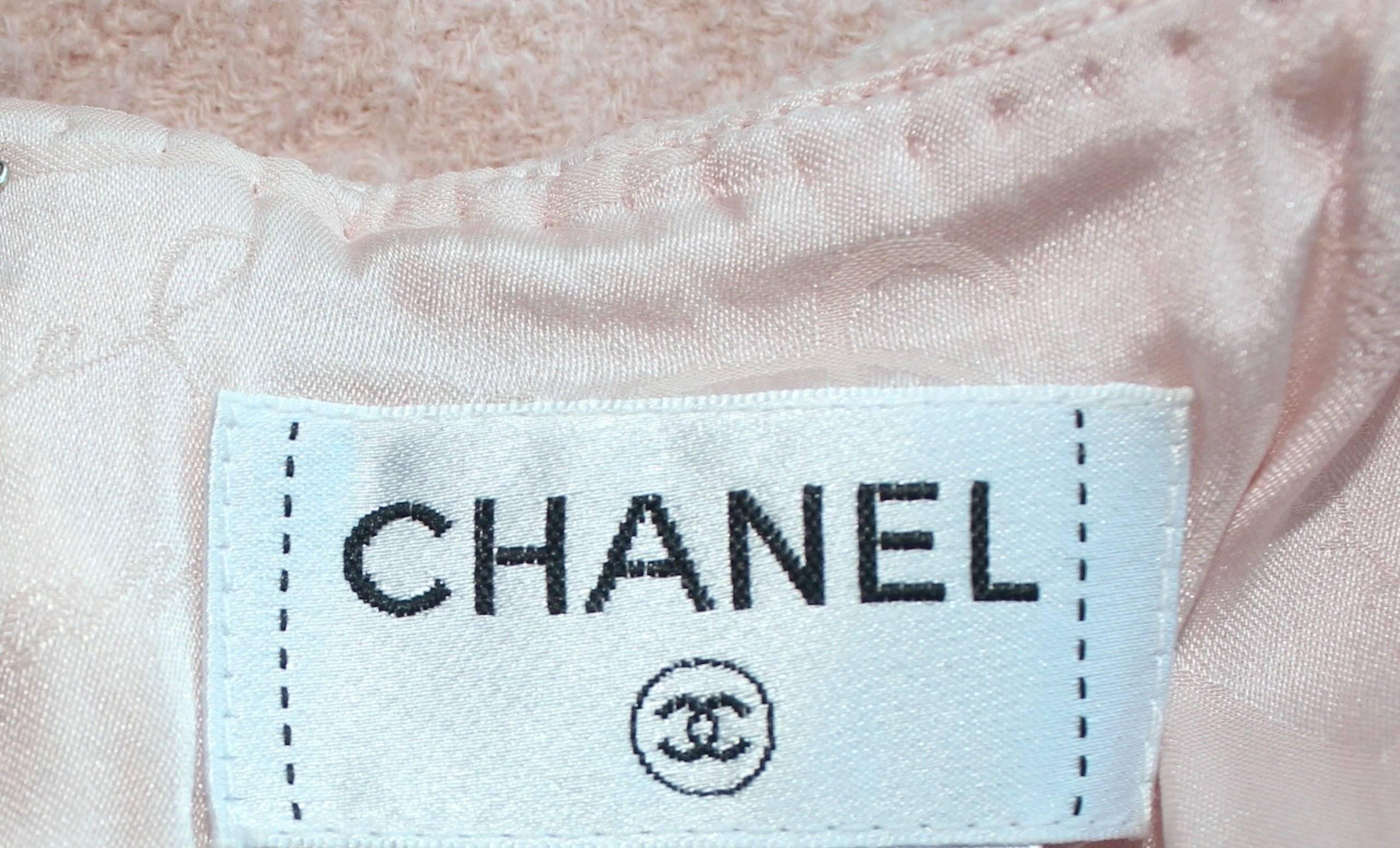 Chanel Pale Pink Lesage Fantasy Tweed Top with Fringed Trimming 2