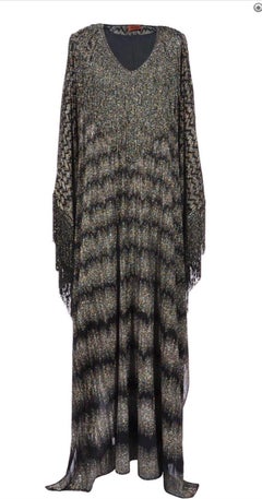 Stunning Missoni Fringed Lurex Metallic Maxi Kaftan Gown