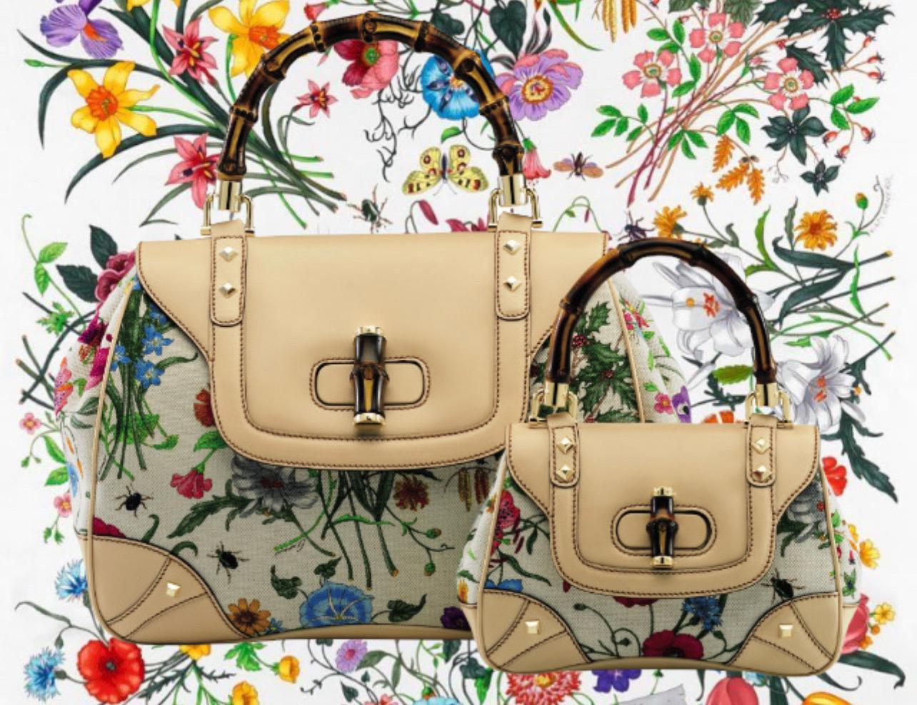 GUCCI Limited Edition Flora Print Canvas Hand Bag Bamboo Handle - MUSEUM PIECE 5