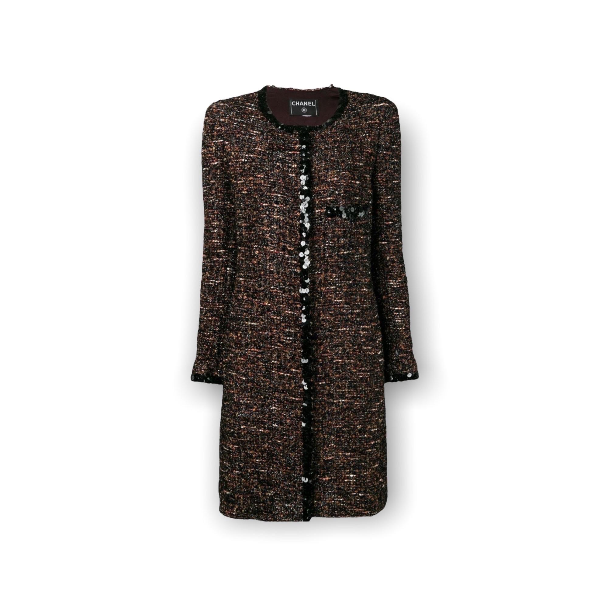UNWORN Chanel Metallic Lesage Fantasy Tweed Sequin Trimmed Coat  11