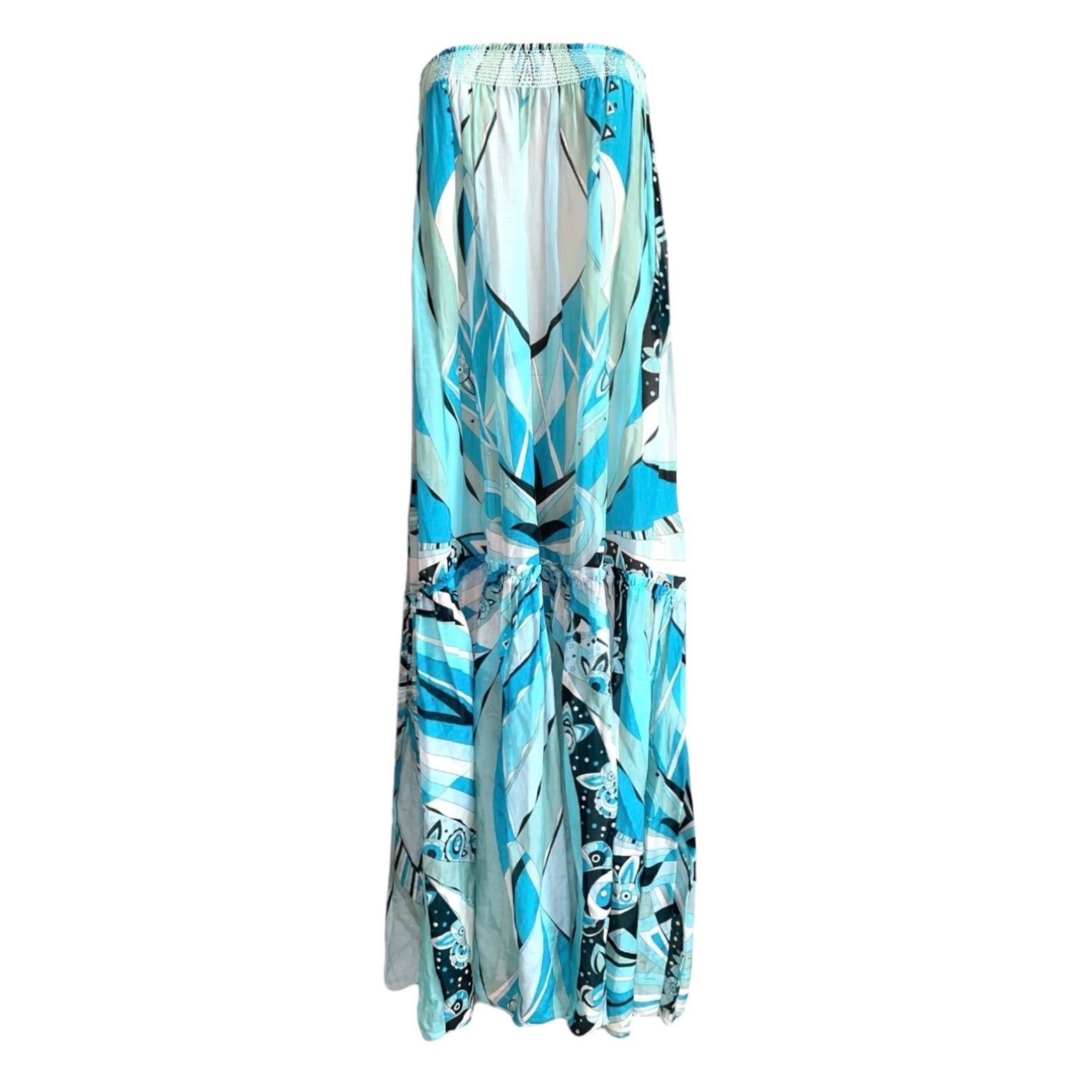 NEW Emilio Pucci Signature Print Cover Up Kleid Maxirock M im Angebot