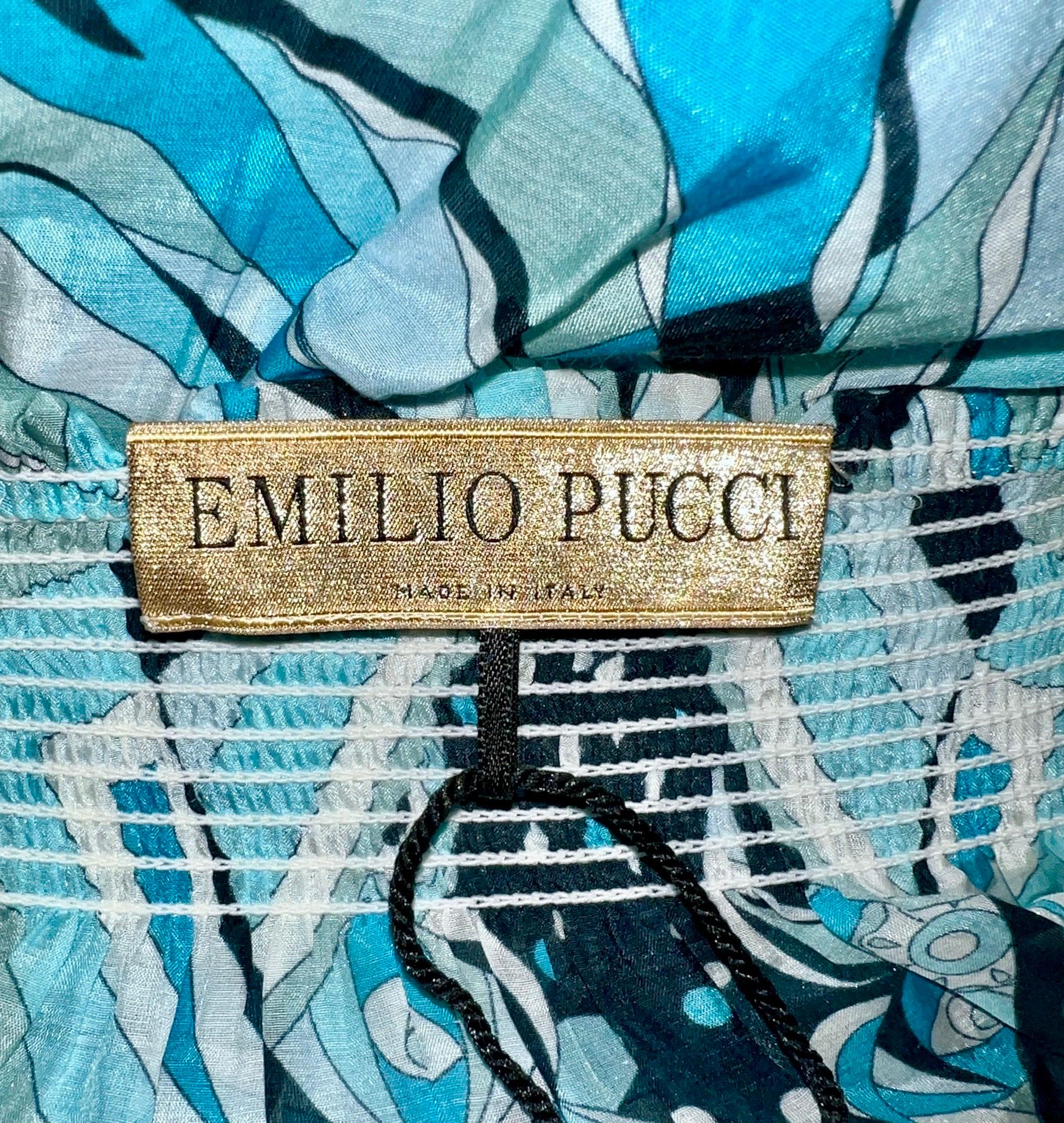 NEW Emilio Pucci Signature Print Cover Up Kleid Maxirock M im Angebot 3