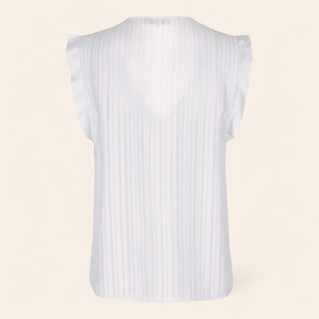 Gris NEW Emilio Pucci White Lasercut Perforated Top Business Blouse with Bowtie 44 en vente