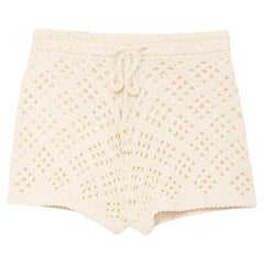 NEW Emilio Pucci Ivory Cotton Crochet Knit Shorts Hot Pants M