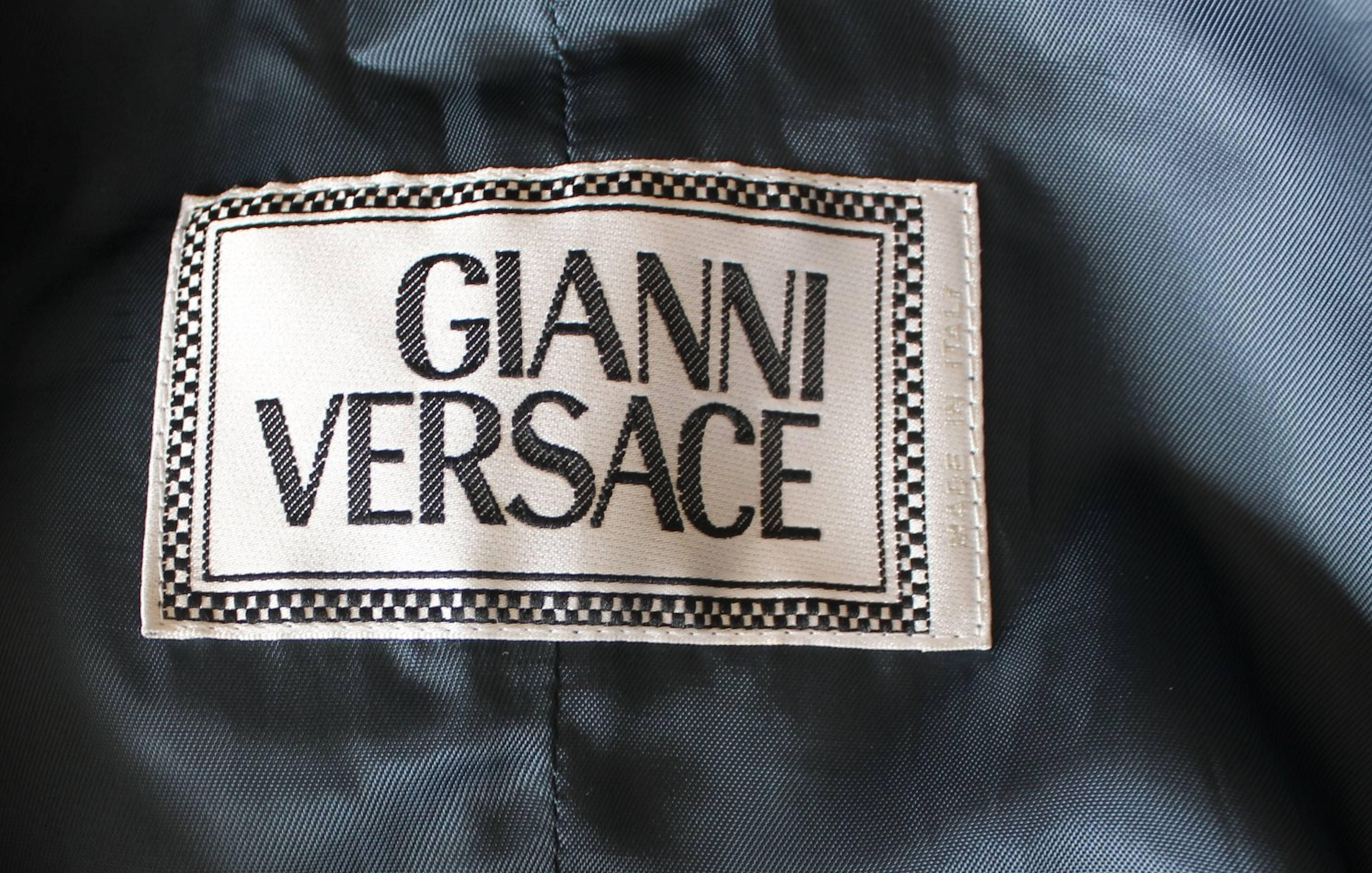 GIANNI VERSACE Demin/Jeans-Style Distressed Leather Dress Gown 2001 In Excellent Condition For Sale In Switzerland, CH