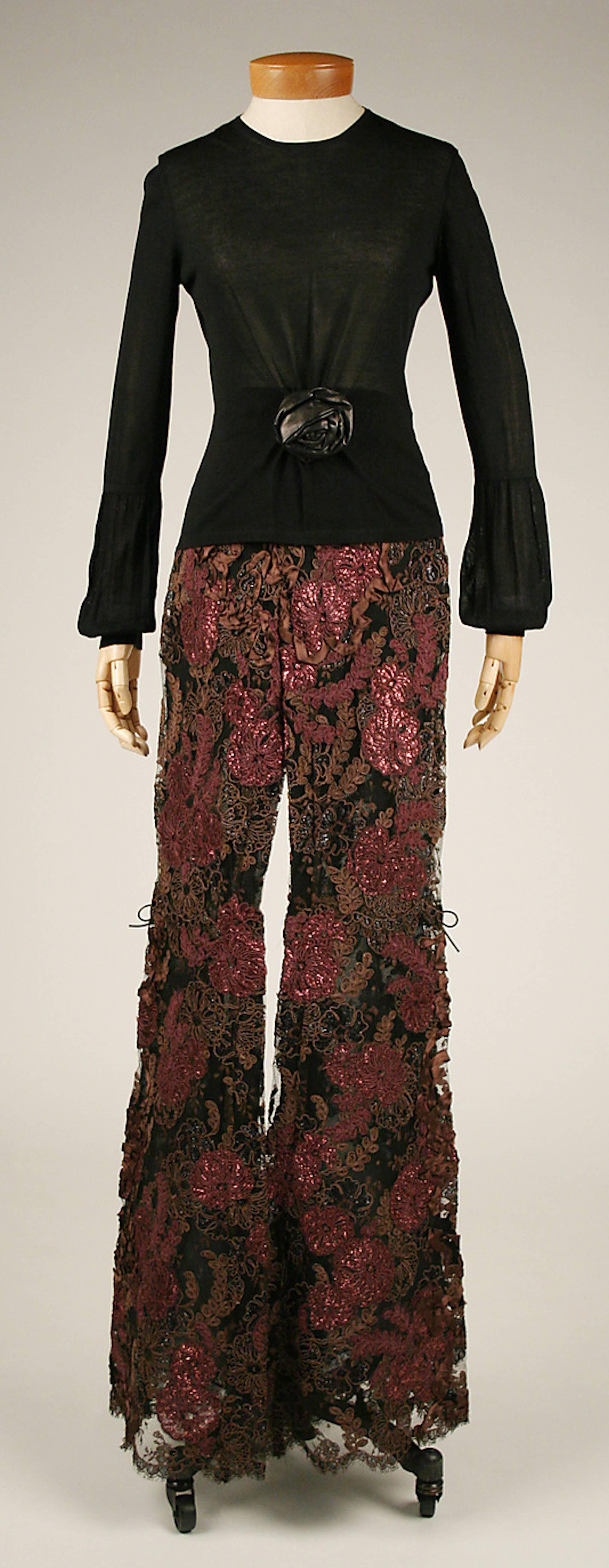 Collector's Gucci by Tom Ford FW 1999 Embroidered Lace Pants - Museum Piece 3
