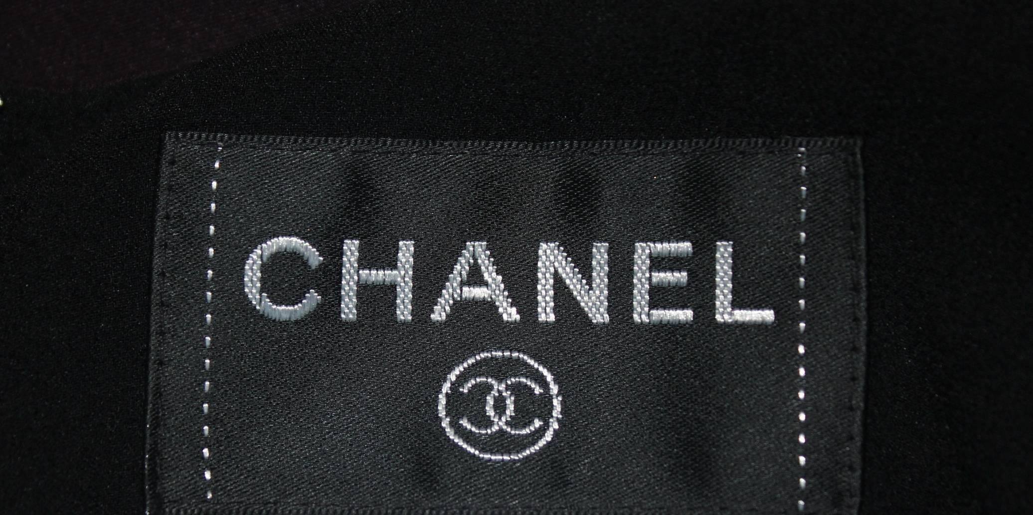 Women's Amazing Chanel Chinoiserie Silk Chiffon CC Logo Print Dress