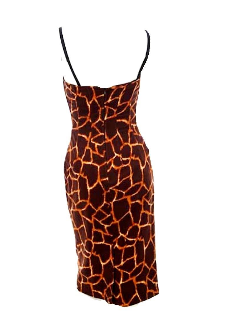 Black Rare Dolce & Gabbana Giraffe Animal Print Corset Dress