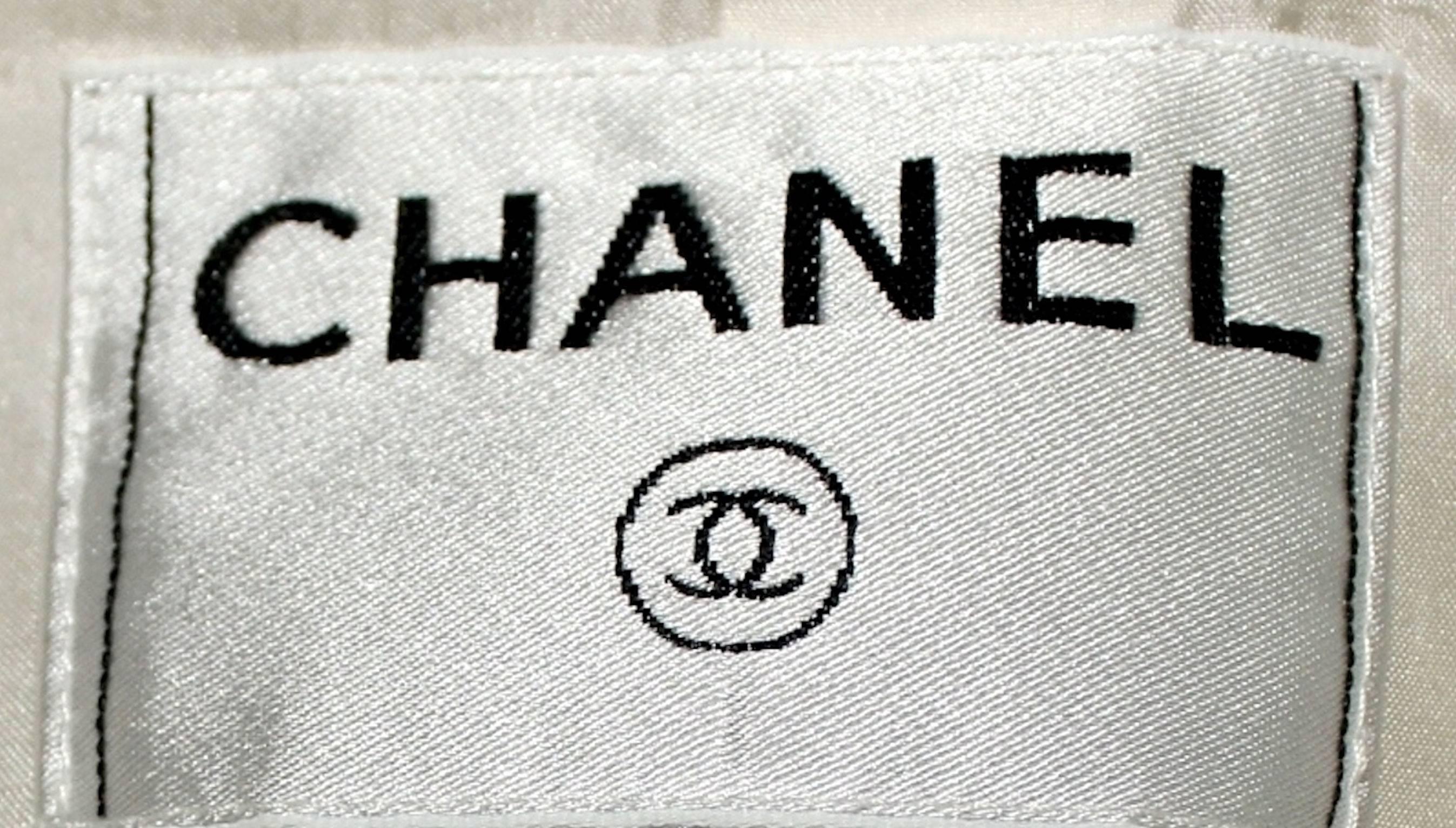 Beige Rare Collector's CHANEL Signature Tweed White and Black Coat with Belt