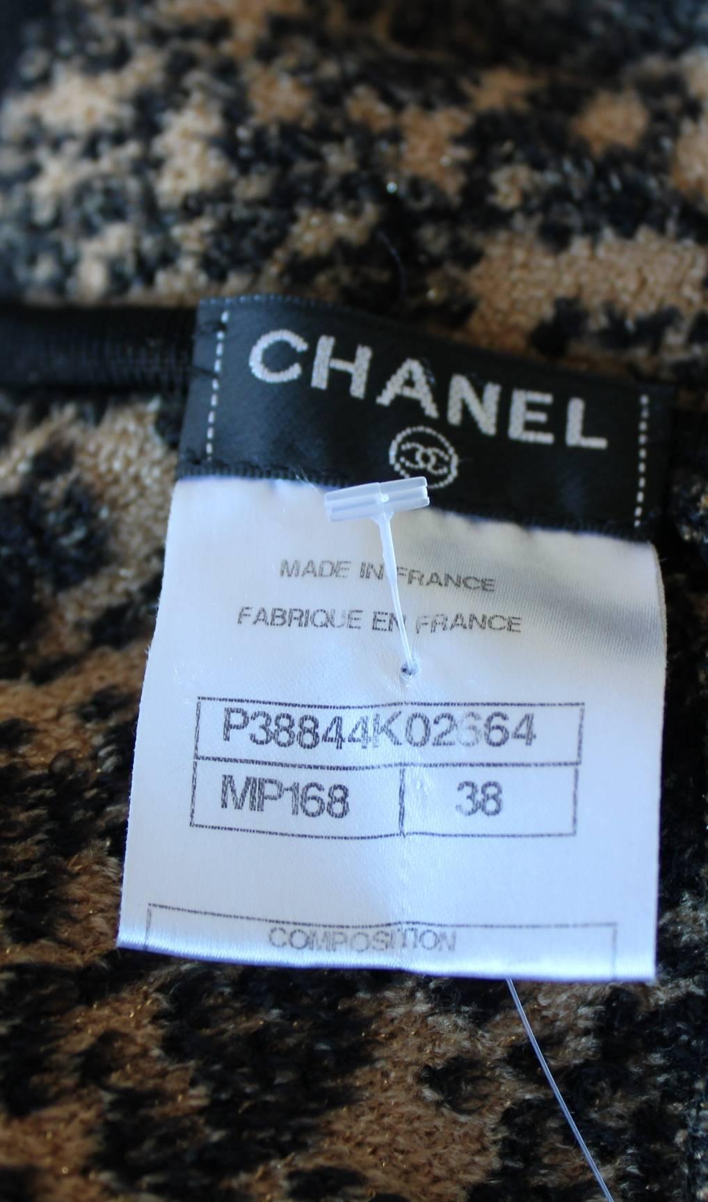 Women's Chanel Black and Gold Chenille Chinese Cheongsam Inspired Dress