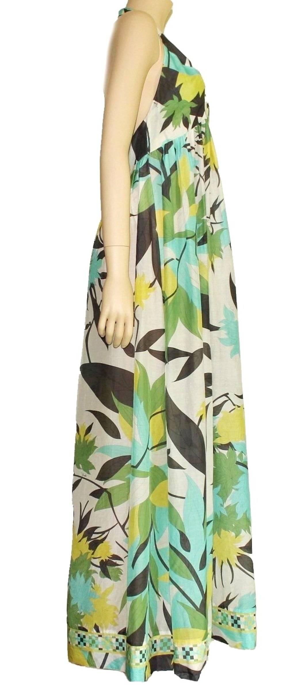 Amazing Emilio Pucci Signature Pastel Print Silk Mix Dress Gown 3