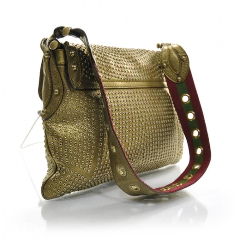 Women's Gucci Golden Studded Flap Bag