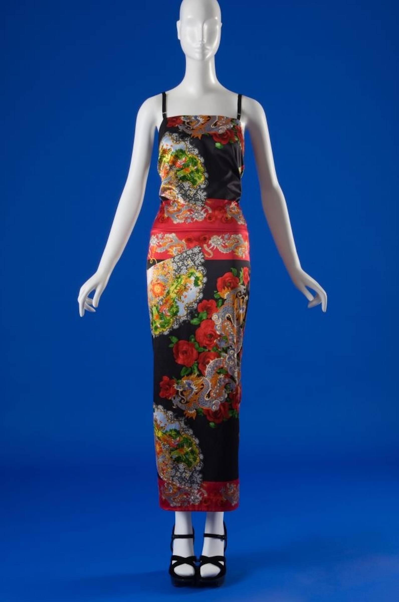 Museum Piece - 1998 Collector's Dolce & Gabbana Corset Chinese Print Ensemble 4