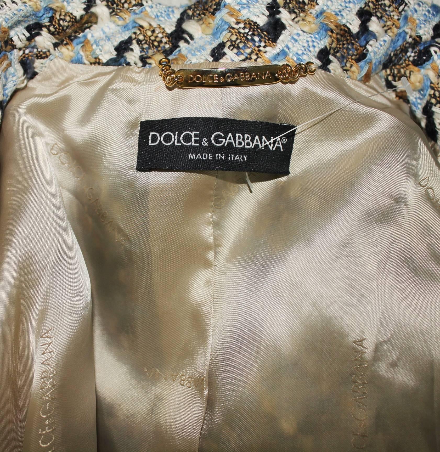 Beautiful Dolce & Gabbana Lace & Tweed Dress Suit 2