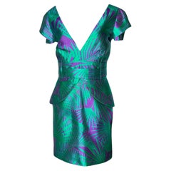 EMILIO PUCCI "Palm Royale" Jacquard Silk Blend Palms Signature Dress Belt 40