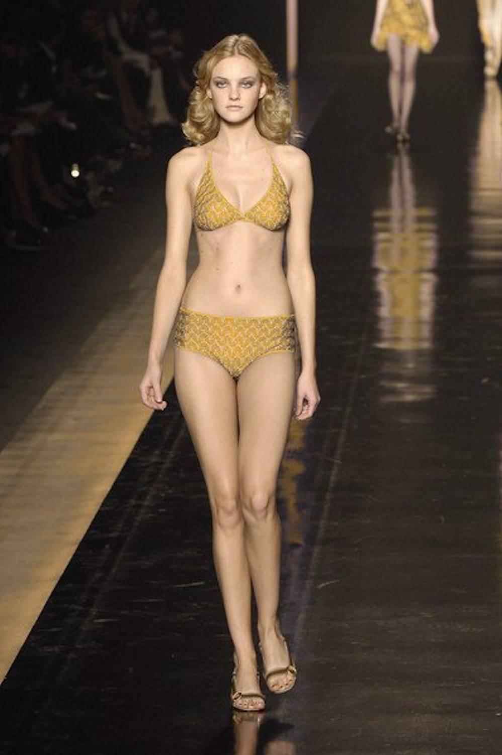 Missoni Crochet Knit Golden Thread Lurex Bikini In New Condition In Switzerland, CH