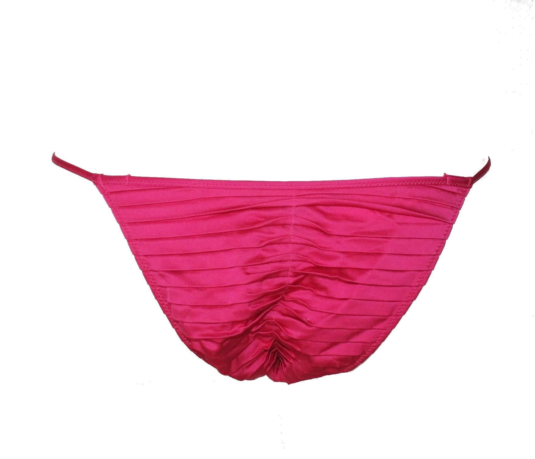 Gucci by Tom Ford 2004 Hot Pink Ruched Satin Bikini at 1stDibs tom