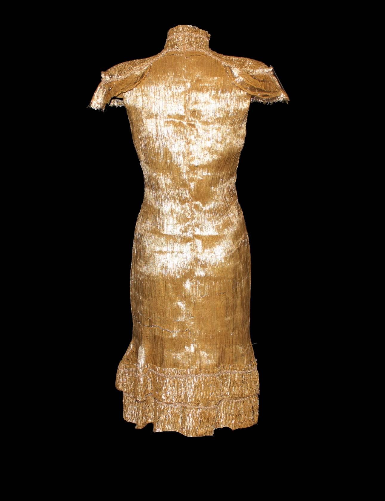 Brown Piece Unique - Alexander McQueen Golden Evening Dress