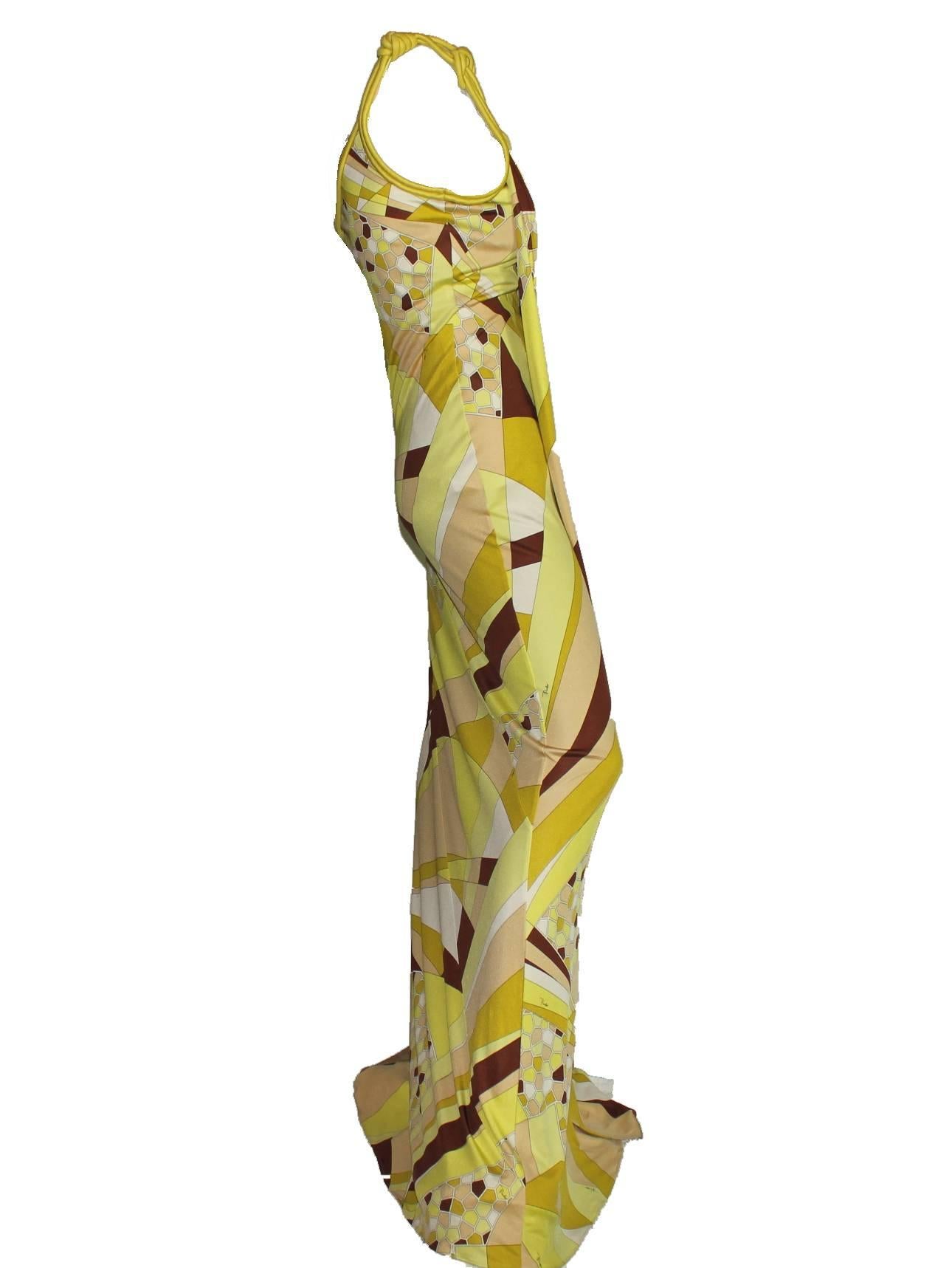BEAUTIFUL FAMOUS EMILIO PUCCI MULTICOLOR PRING DRAPED MAXI GOWN DRESS

DETAILS:

    Beautiful multicolored silk in the famous PUCCI signature print
    Fabric signed discreetly with 