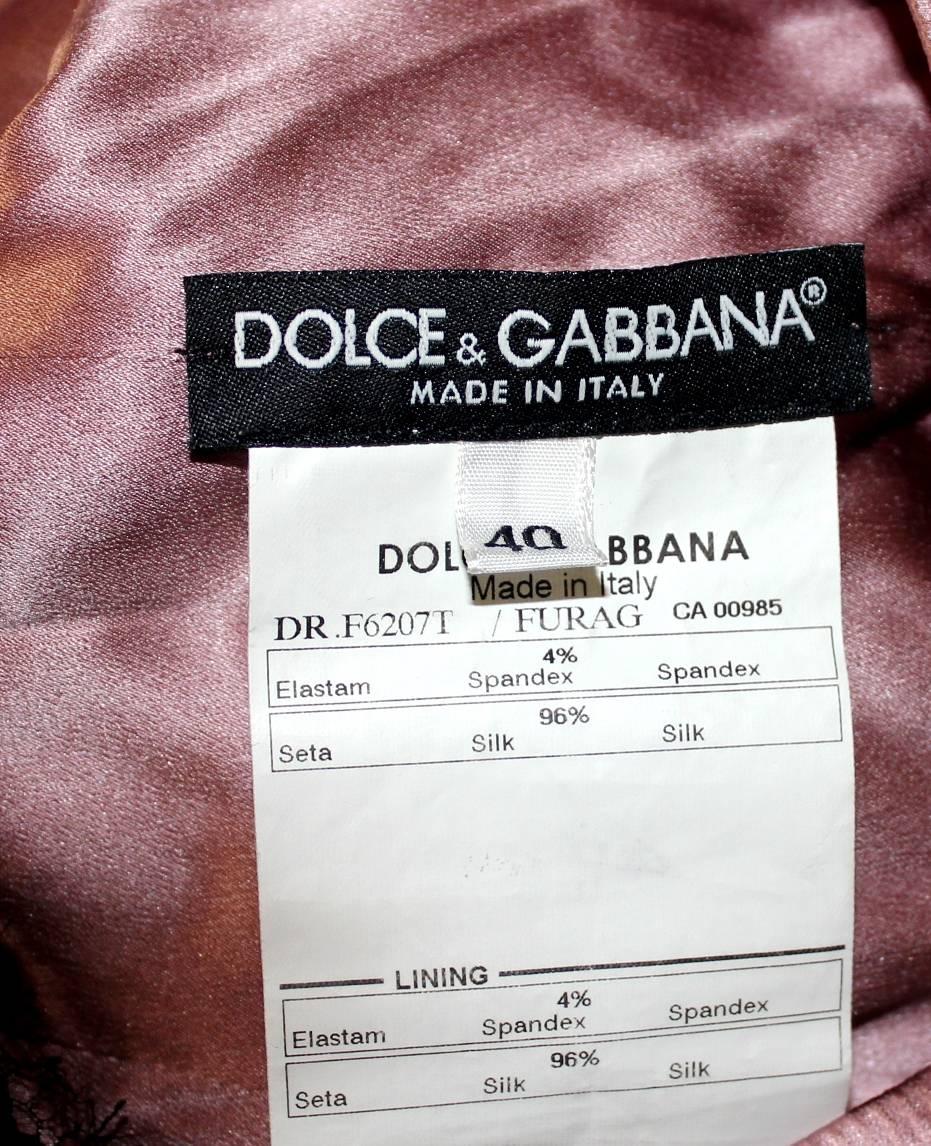 Women's Dolce & Gabbana Silk & Lace Evening Gown Dress