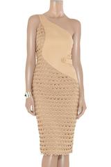 Stunning Versace Silk Crochet Cotton One Shoulder Dress