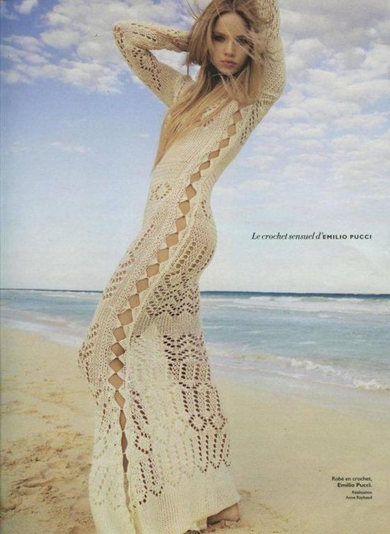 Emilio Pucci Crochet Knit Evening Gown at 1stDibs