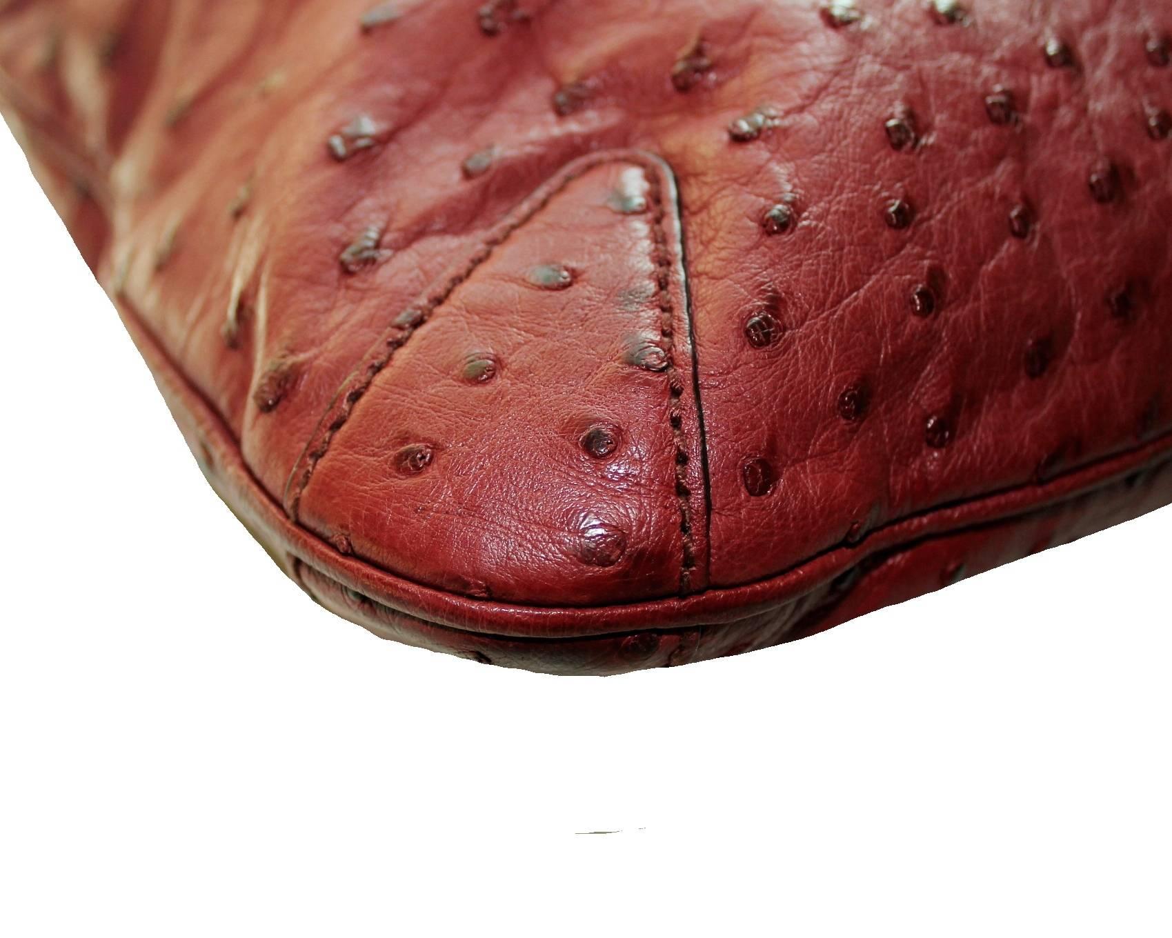 Women's Stunning Gucci Ostrich Skin Horsebit Detail Shoulder Bag