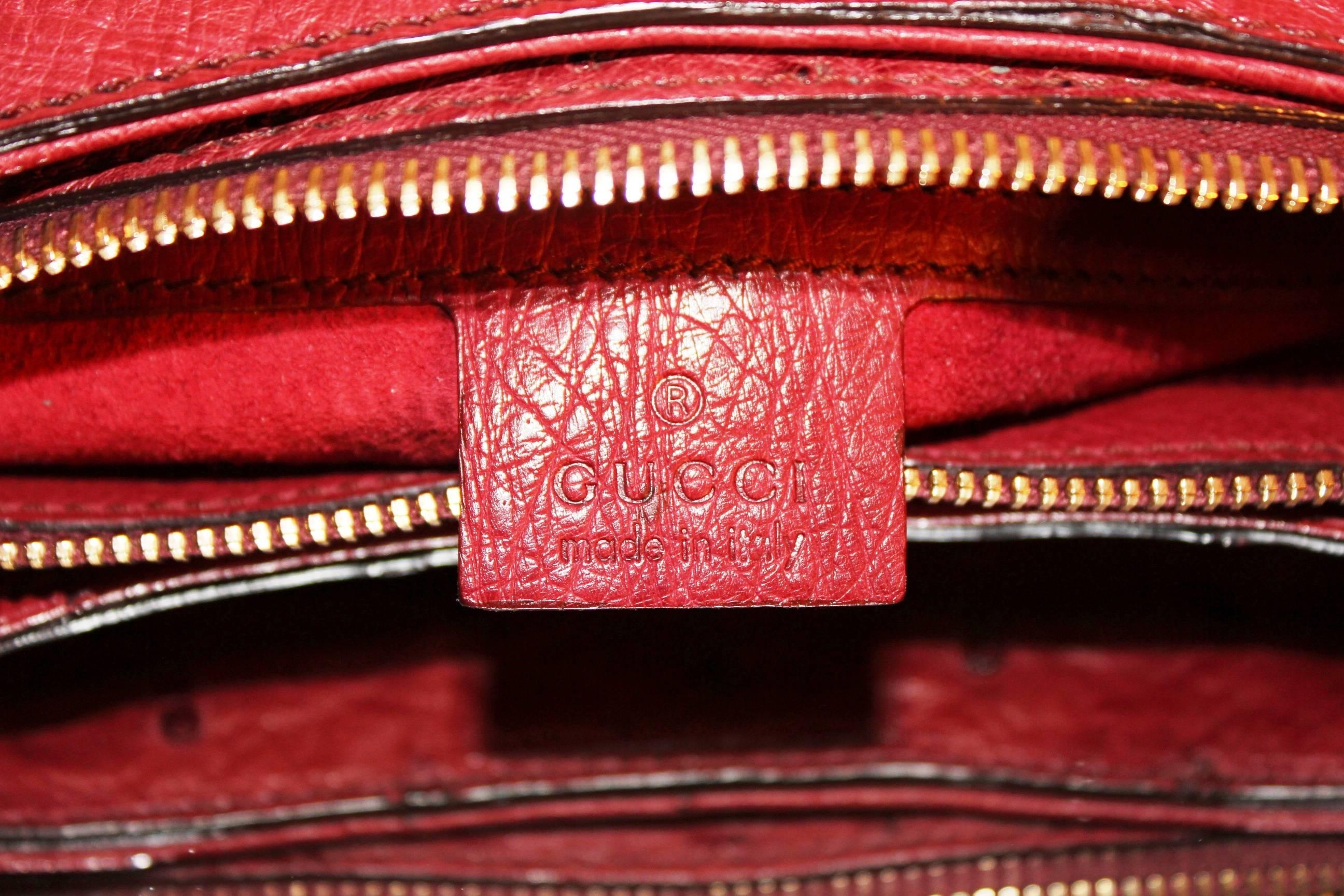 Stunning Gucci Ostrich Skin Horsebit Detail Shoulder Bag 2