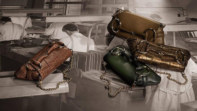 Stunning Gucci 1921 Horsebit Exotic Crocodile Sking Clutch Bag