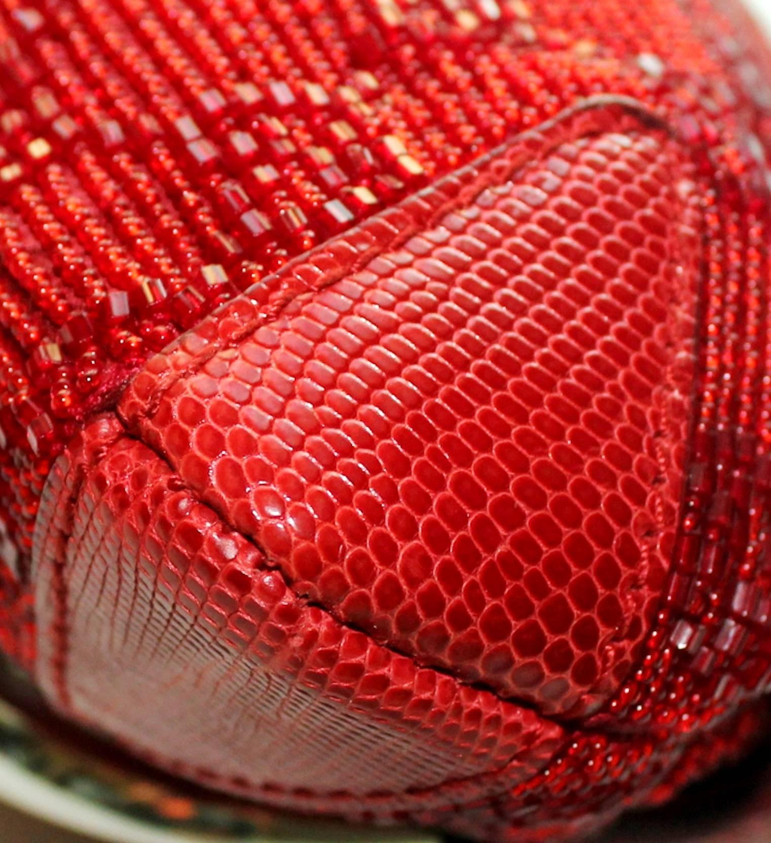 Gorgeous Gucci GG Monogram Beaded Crystal & Lizard Skin Horsebit Bag Clutch 2