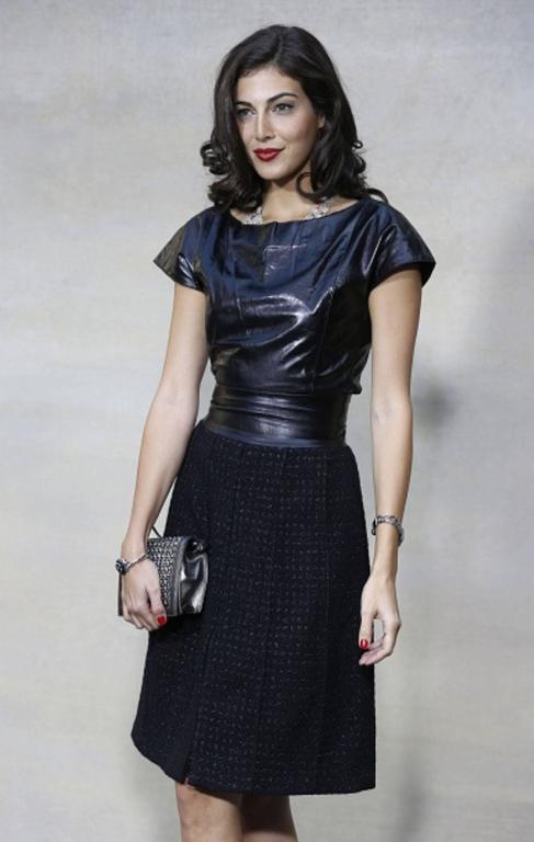 Leather Tweed Dress