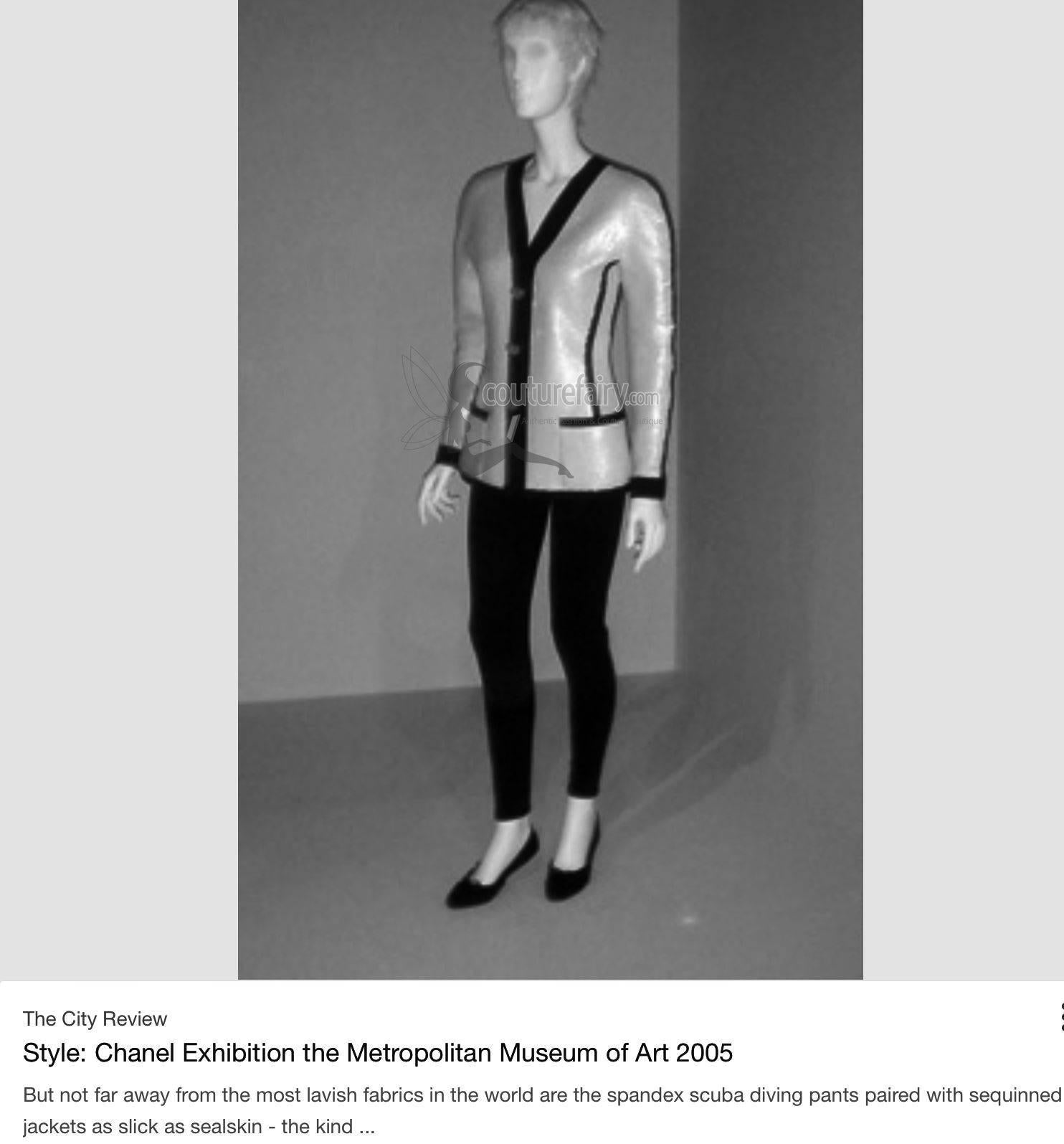 Rare Museum Piece 1990s Chanel Sequin Jacket shown at Met Museum 2005 Exhibition For Sale 5
