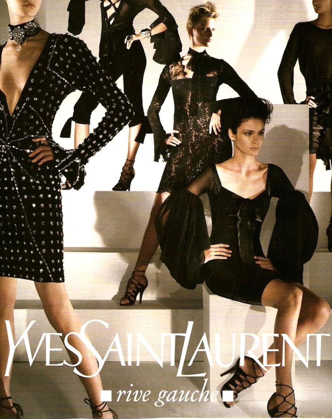 Superbe robe en dentelle noire Yves Saint Laurent par Tom Ford YSL en vente 5