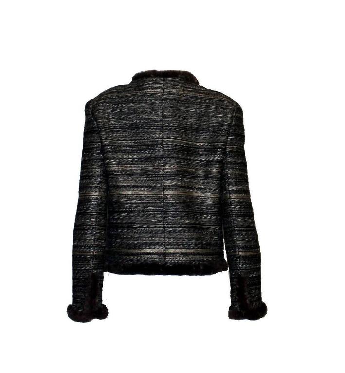 NEW Chanel Maison Lesage Metallic Fantasy Tweed Jacket Blazer with Fur ...