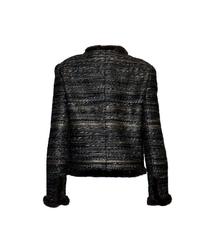 NEW Chanel Maison Lesage Metallic Fantasy Tweed Jacket Blazer with Fur Trimming
