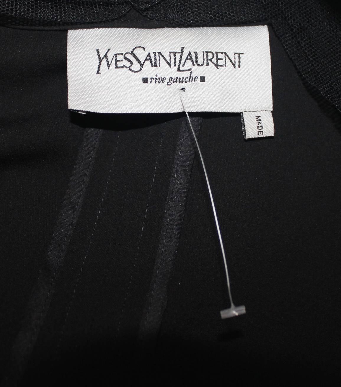 Women's Black YSL Yves Saint Laurent by Tom Ford FW 2002 Tulle Silk Jacket Blazer