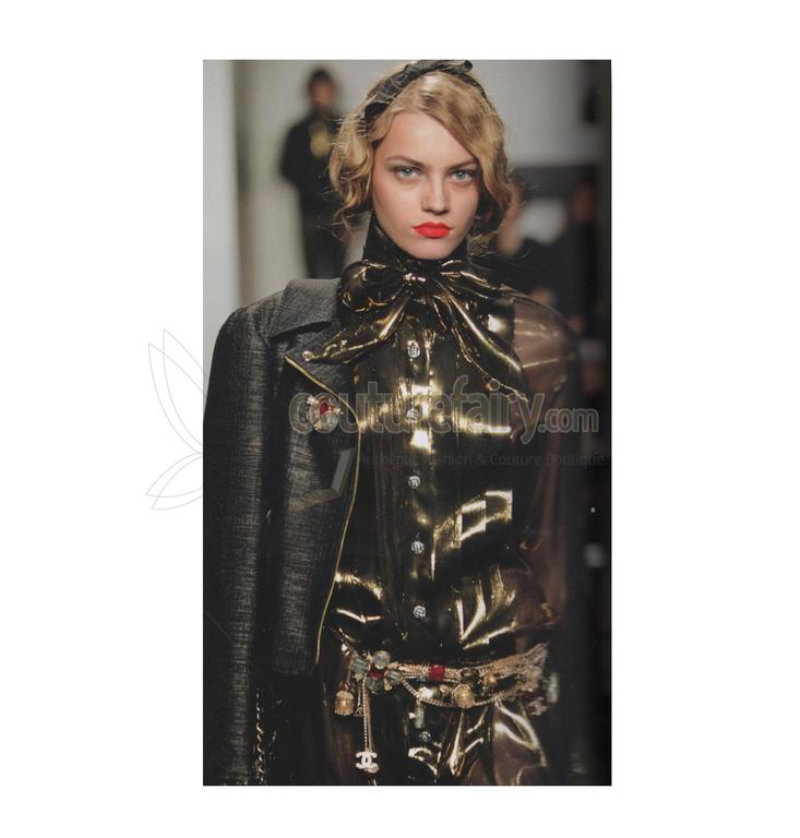 Long Sleeve, High Neck Design Chanel Chain Detail