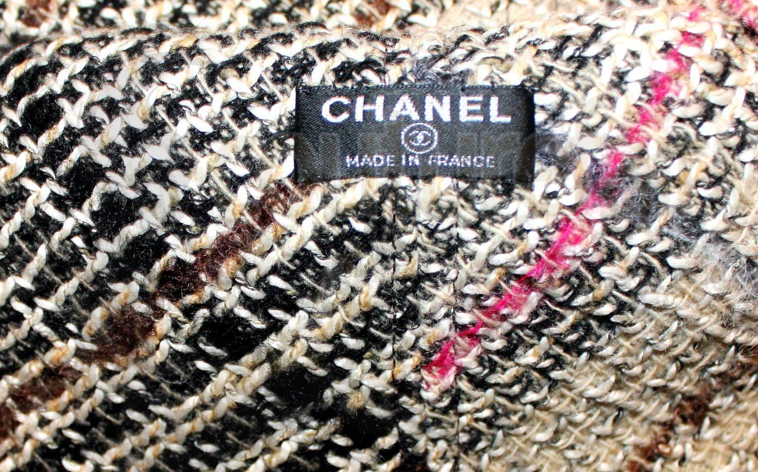 chanel tweed hat