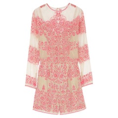 VALENTINO Breathtaking Hand-Embroidered Tulle Jumpsuit Romper Playsuit 4 XS