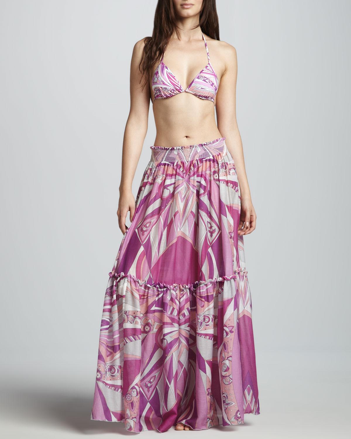 NEW Emilio Pucci Signature Print Cover Up Kleid Maxirock M im Angebot 6