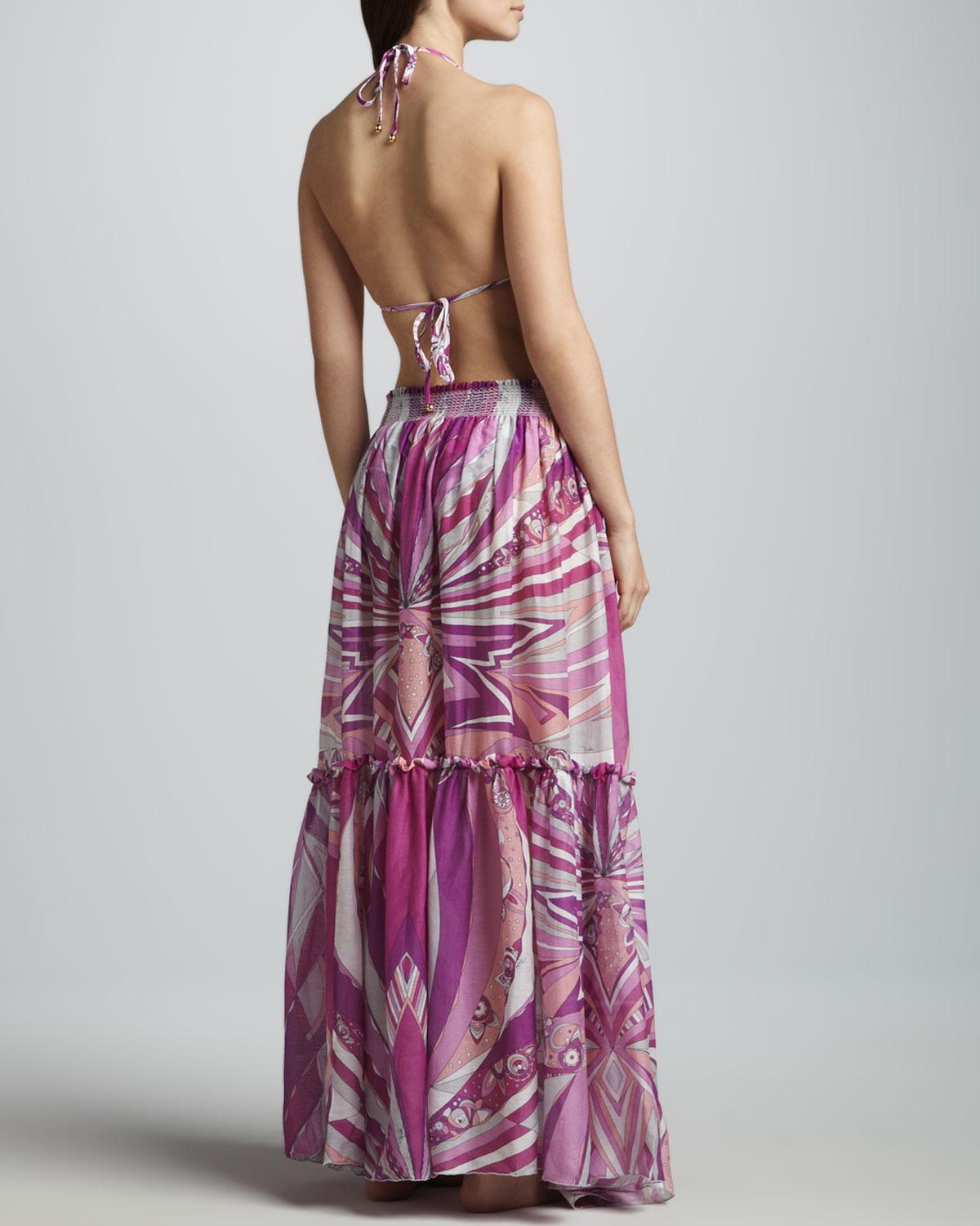 NEW Emilio Pucci Signature Print Cover Up Kleid Maxirock M im Angebot 7