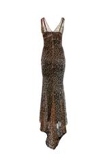 Stunning Dolce & Gabbana Corset Leopard Cheetah Print Silk Gown
