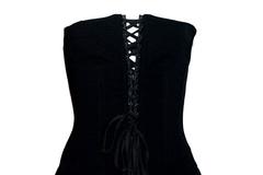 Dolce & Gabbana Hourglass Boned Corset Lace Up Black Dress
