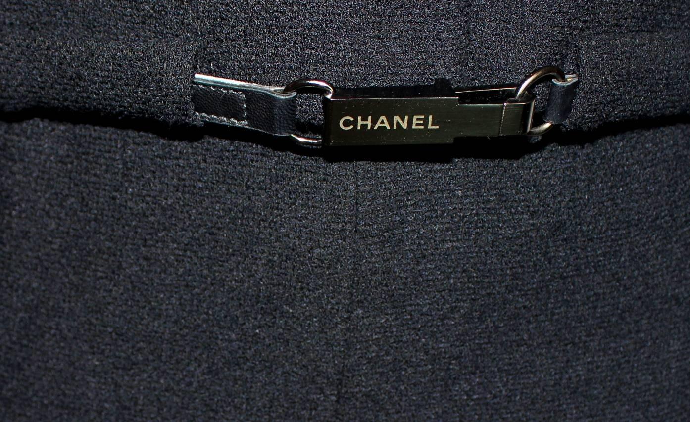 Black Chanel Tweed Pants Suit with Belt  1