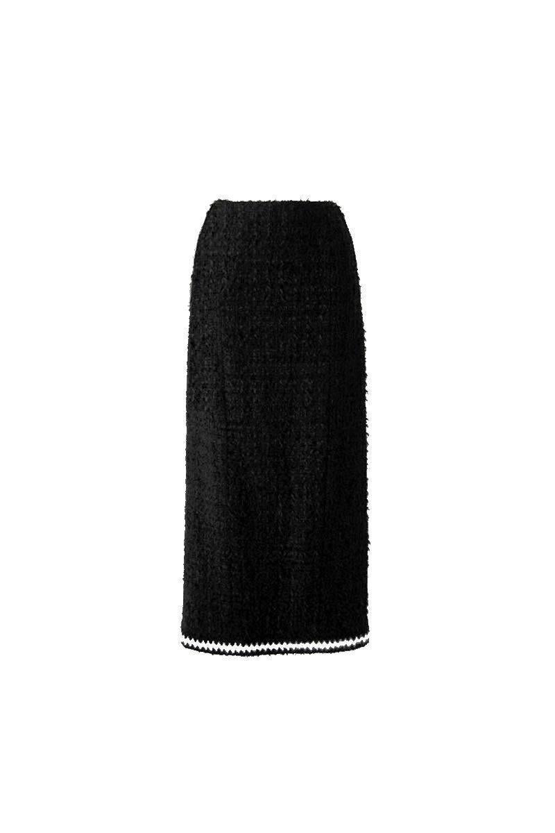 Black Boucle Signature Skirt Suit with CC logo buttons