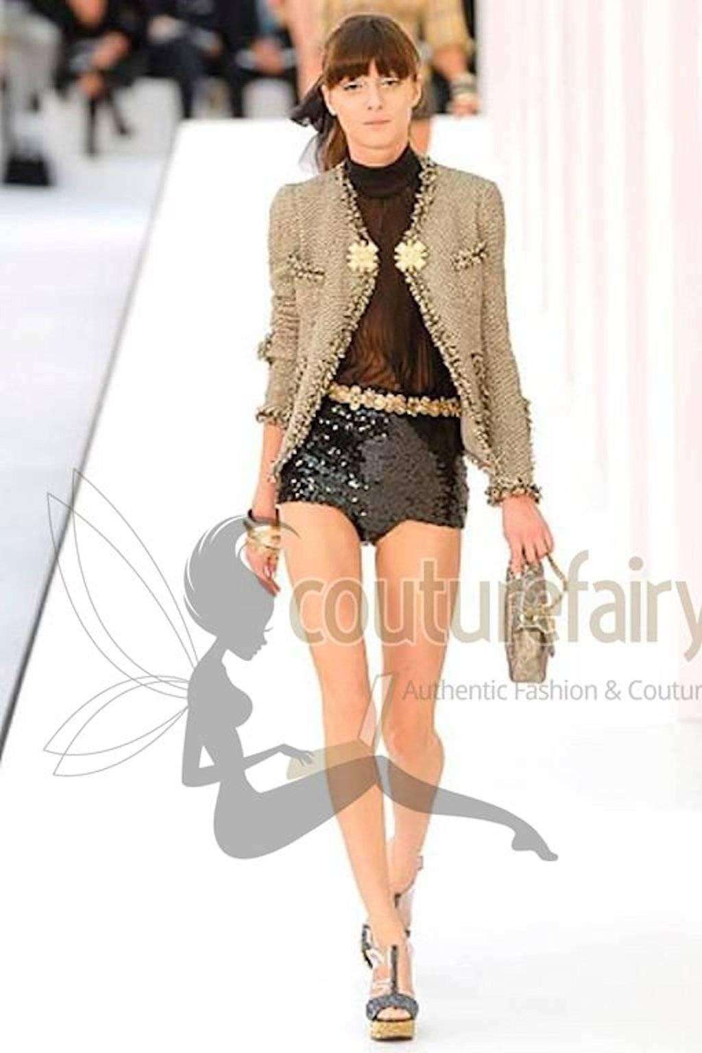 Chanel Black Sequins Hot Pants Shorts 2