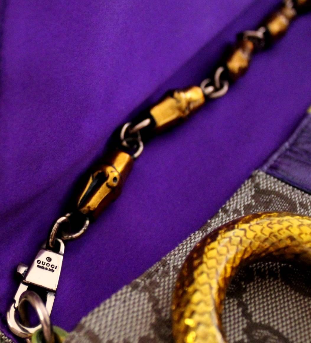 Women's Gucci Tom Ford SS 2004 XL GG Monogram Jeweled Snake Head Bag