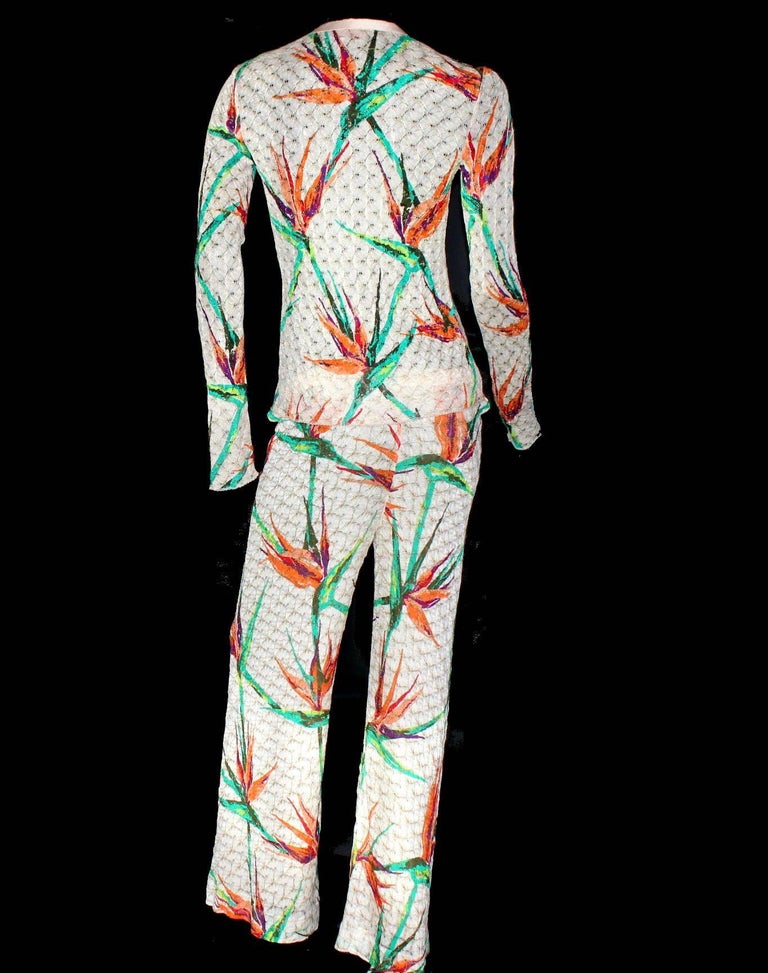 Unique Missoni Gold Metallic Crochet Knit Palm Jungle Leaf Ensemble as Jumpsuit For Sale at 1stdibs