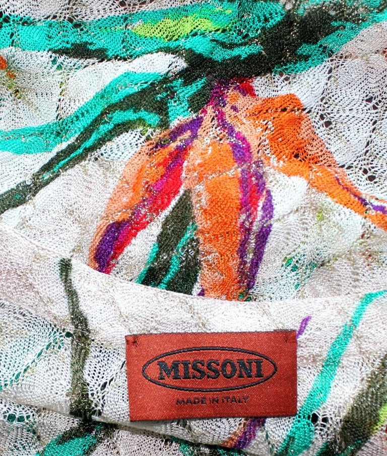 Unique Missoni Gold Metallic Crochet Knit Palm Jungle Leaf Ensemble as Jumpsuit For Sale at 1stdibs