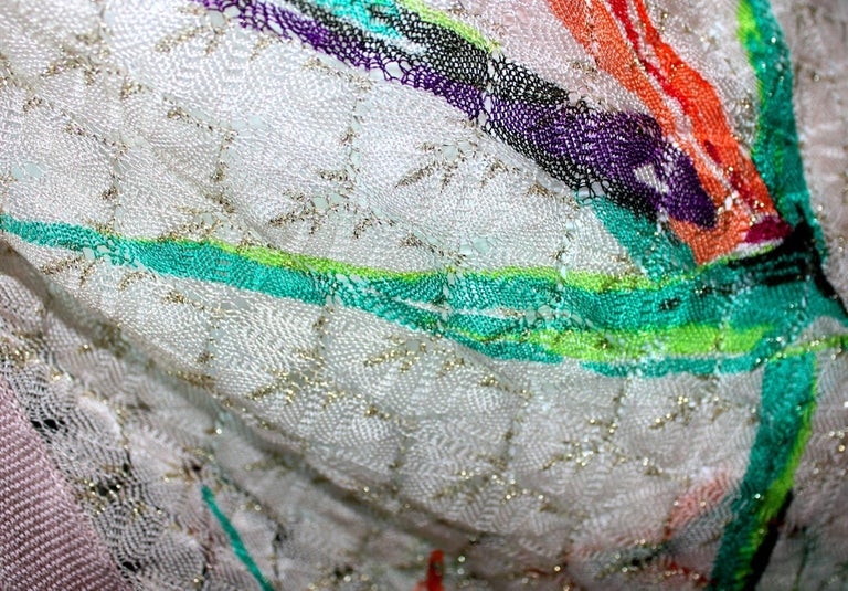 Unique Missoni Gold Metallic Crochet Knit Palm Jungle Leaf Ensemble as Jumpsuit For Sale at 1stdibs